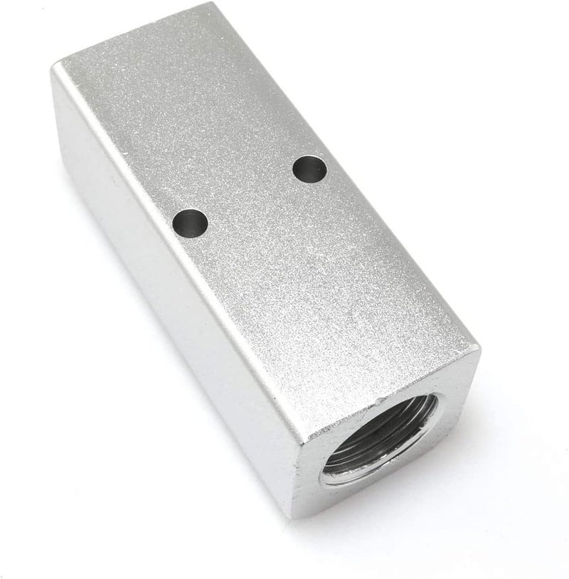 It Works Great 2 Way Pneumatic Manifold Air Distribution Block, G1/2 Supply Port, G1/4-Inch Output Port,Pneumatic Air Compressor Manifold Fitting，Aluminum Alloy，Medium Flow （30x30mm） - Image 3